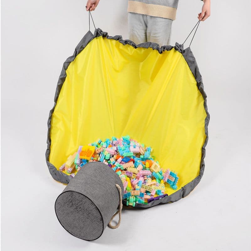 image-Lego Storage Bag - Yellow Bucket for Kids Toys