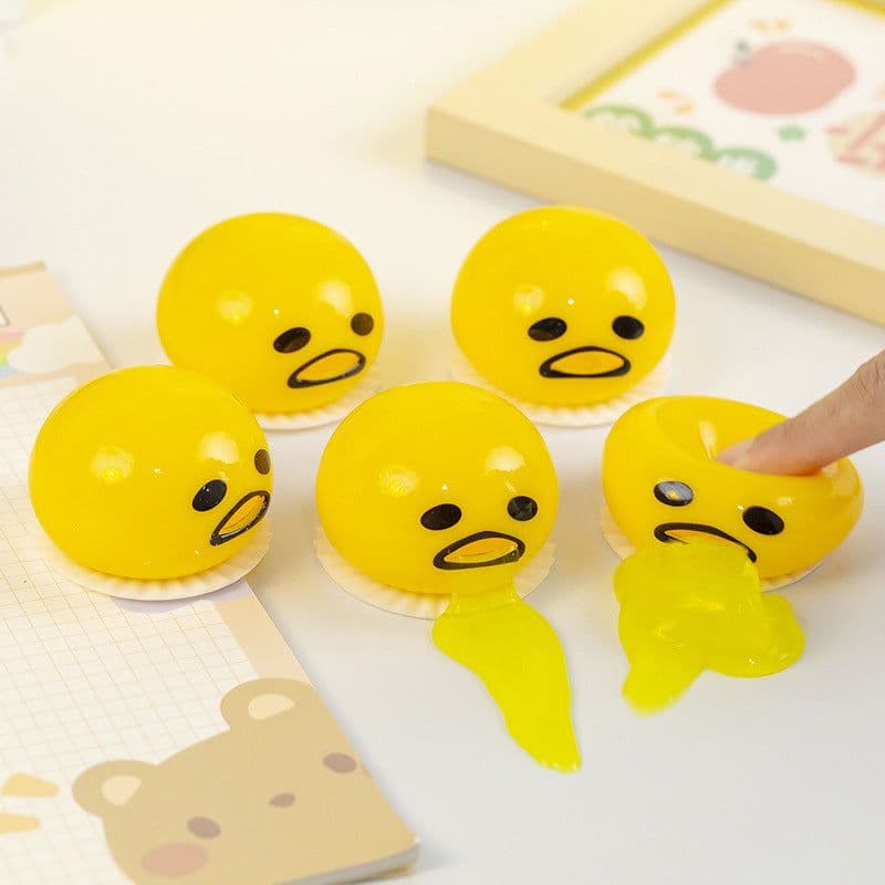 image-Vomiting Egg Yolk Gudetama Squeeze Lazy Egg Popular Toys Weibo Same Style Hot Selling Novel Toys Manufacturer Wholesale