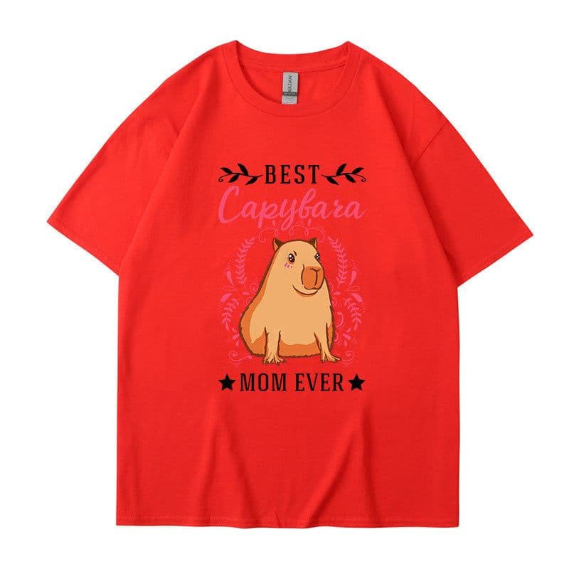 image-Cross-border independent station new summer cartoon cute Harajuku style printed cotton short-sleeved men's and women's T-shirt tops