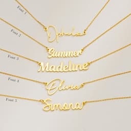 image-Hot-selling DIY customized stainless steel necklace English name number year tag clavicle chain pendant customized
