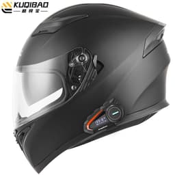 image-Coolqibao Motorcycle Full-Face Helmet Bluetooth XXL Gray