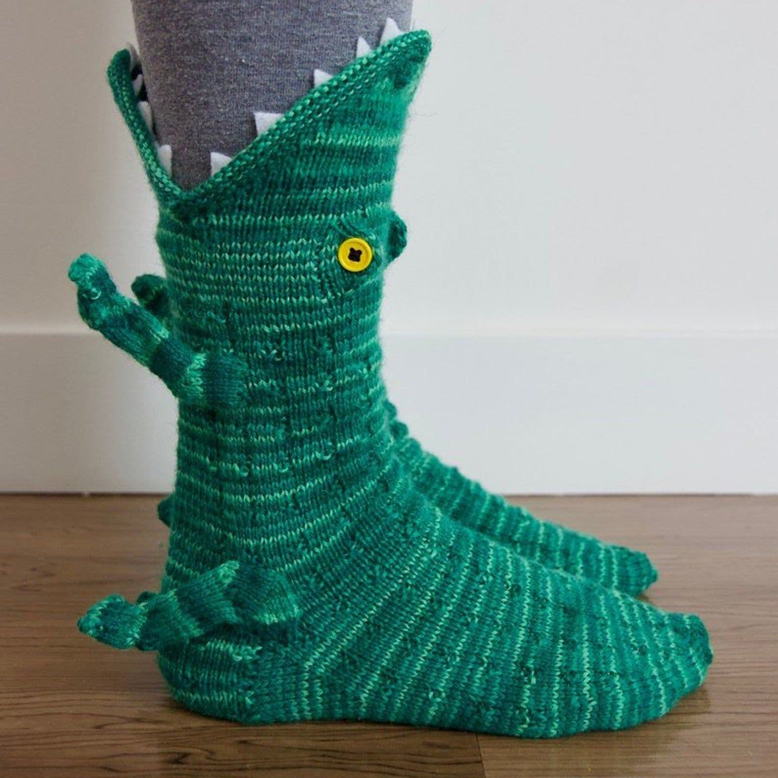 image-Knit Crocodile Floor Socks - Warm High Tube Unisex