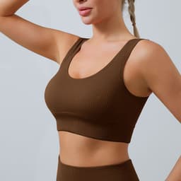 image-Qiao Yu U-Shaped Seamless Yoga Vest Underwear - Brown L