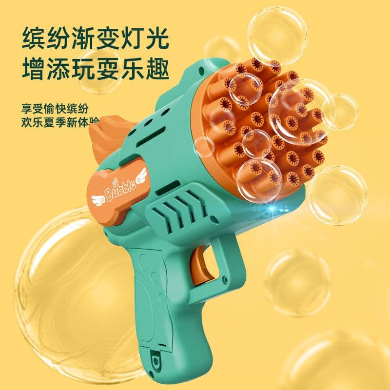 image-Bubble Machine Gun - Automatic Handheld Toy Black