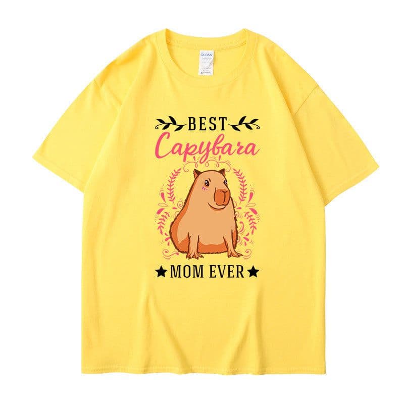 image-Cross-border independent station new summer cartoon cute Harajuku style printed cotton short-sleeved men's and women's T-shirt tops