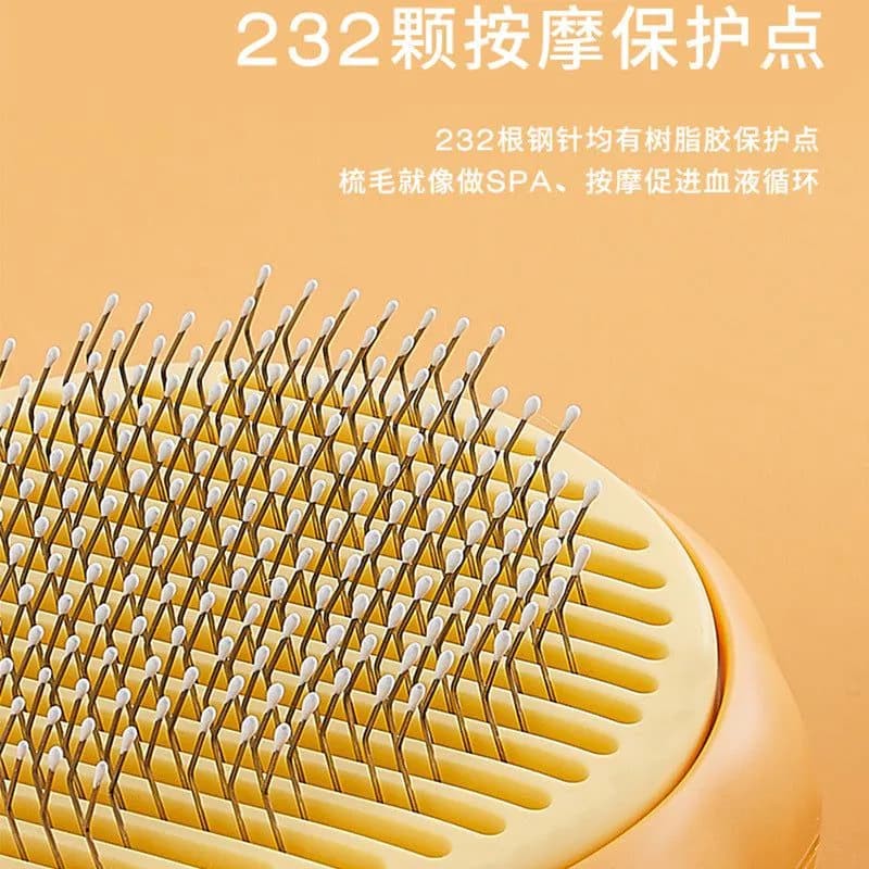image-Pet Hair Removal Comb Dog Grooming Brush Gray Blue