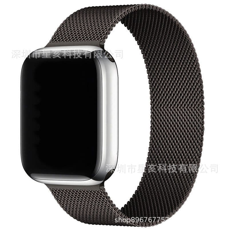 image-Apple Watch iWatch Ultra Milanese Magnetic Strap - Stainless Steel Brown 42mm