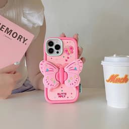 image-Sun Yi 3D Butterfly Stand - Silicone for iPhone 15/12/13/14 Pro Max - Anti-Fall