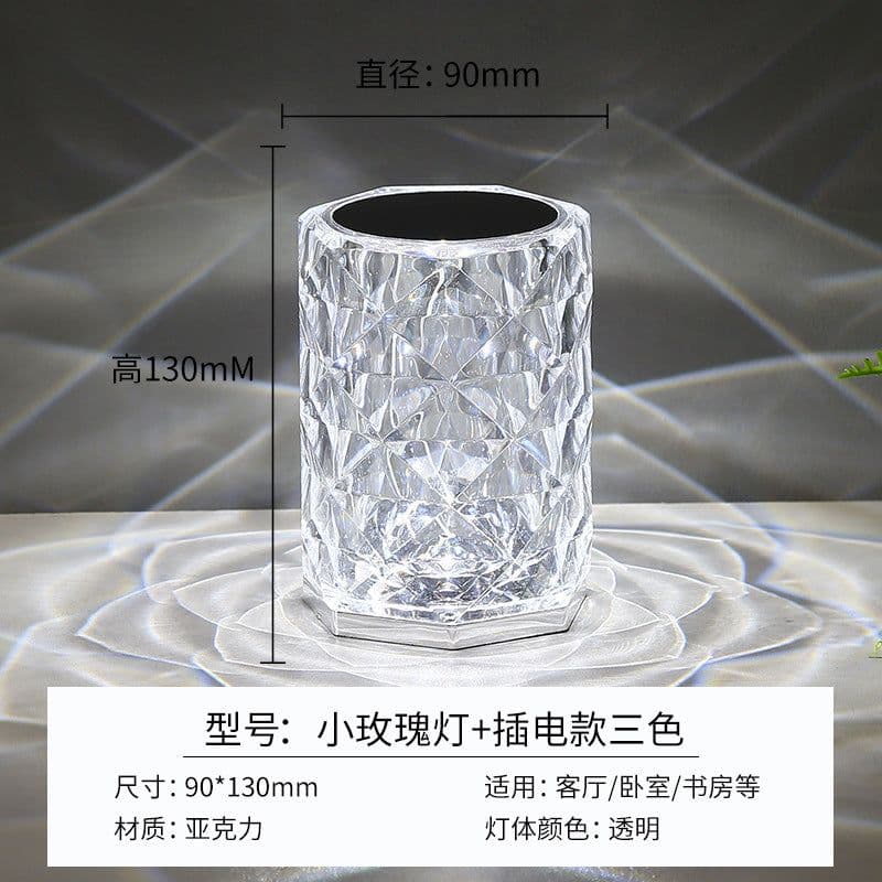 image-Crystal Rose Lamp - RGB LED Rechargeable