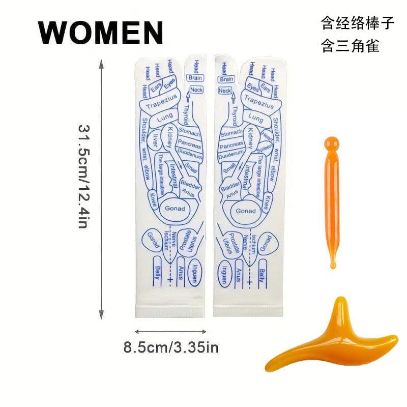 image-Cross-border Warp socks English acupuncture point socks meridian socks Chinese heritage massage socks spot