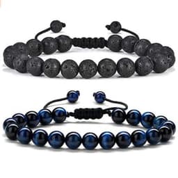 image-Cross-border Hot Selling Men's Bracelet Natural Tiger's Eye Braided Bracelet Essential Oil Aromatherapy Beads Amazon Hot Sale