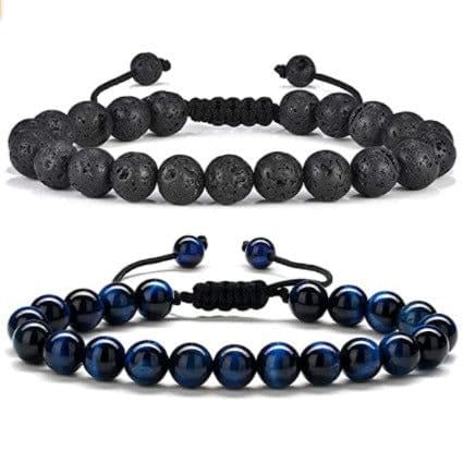 image-Cross-border Hot Selling Men's Bracelet Natural Tiger's Eye Braided Bracelet Essential Oil Aromatherapy Beads Amazon Hot Sale