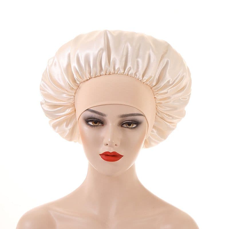 image-Amazon hot selling wide strip wide brim high elastic headband night cap ladies chemotherapy cap hair care cap