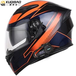 image-Coolqibao Motorcycle Full-Face Helmet Bluetooth XXL Gray