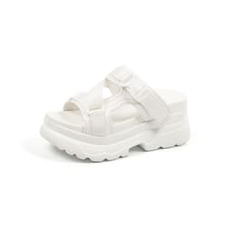 image-T Strap Sandals - White Patent Leather Size 43