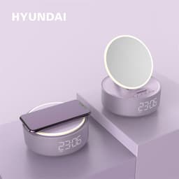image-Multifunctional Wireless Cosmetic Mirror with Bluetooth Speaker & Alarm Clock
