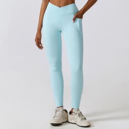 image-Zechuang High-Waist Yoga Running Pants - Nude Quick-Drying 78% Nylon
