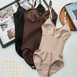 image-Sakura Lily Body Shaper Bodysuit - Black Nylon S