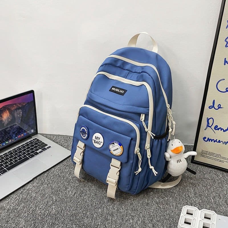 image-Klein Blue Nylon Backpack - Water Resistant School Bag