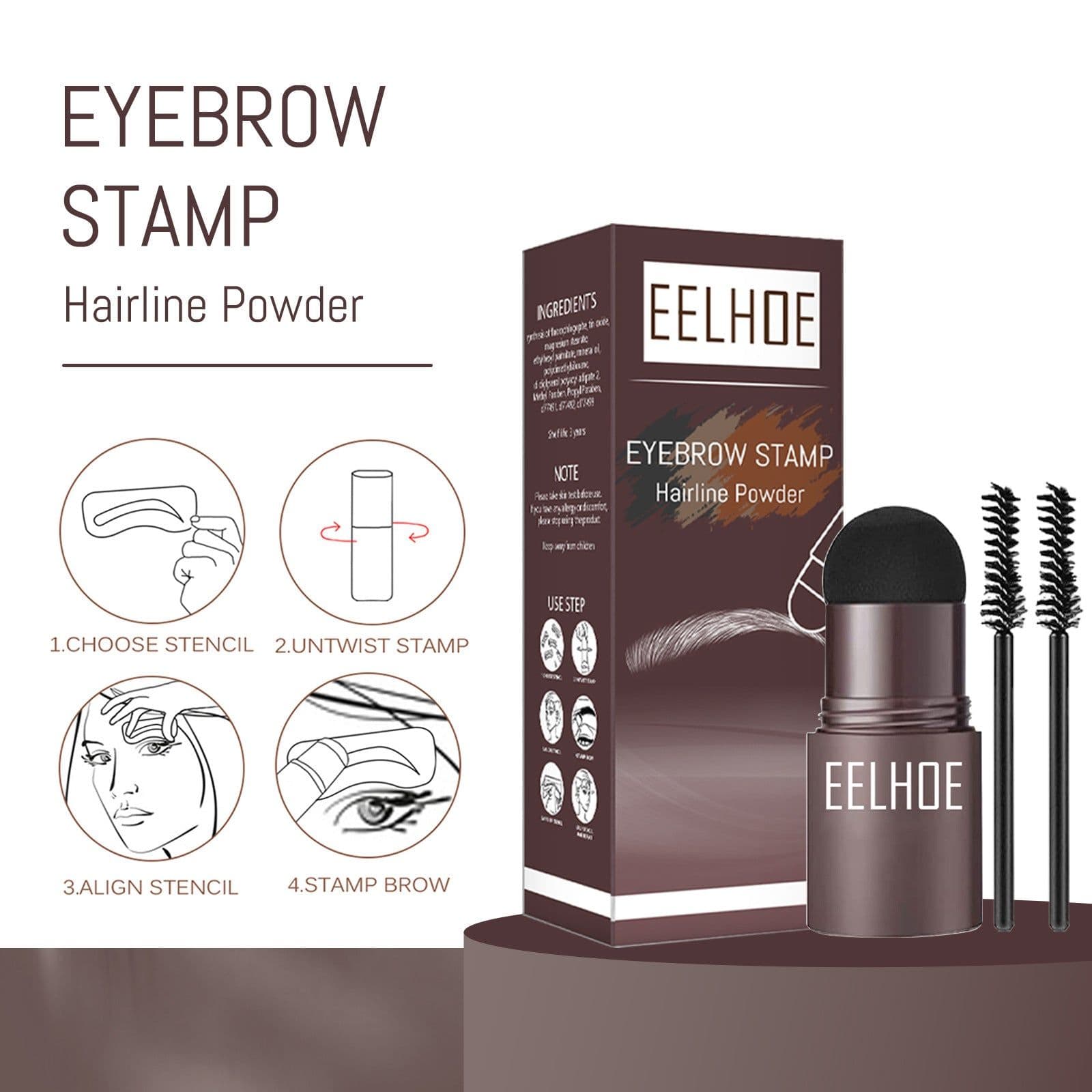 image-EELHOE Eyebrow Powder Kit Multicolor Waterproof Sweatproof