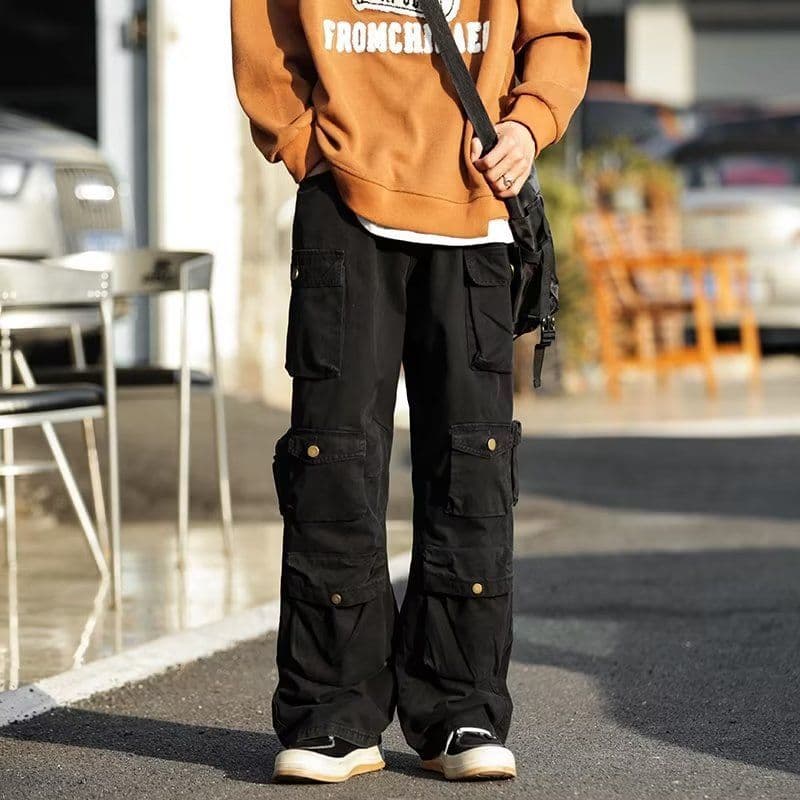 image-American tide brand assault trousers men's spring and autumn new high street vintage functional wind tooling casual trousers