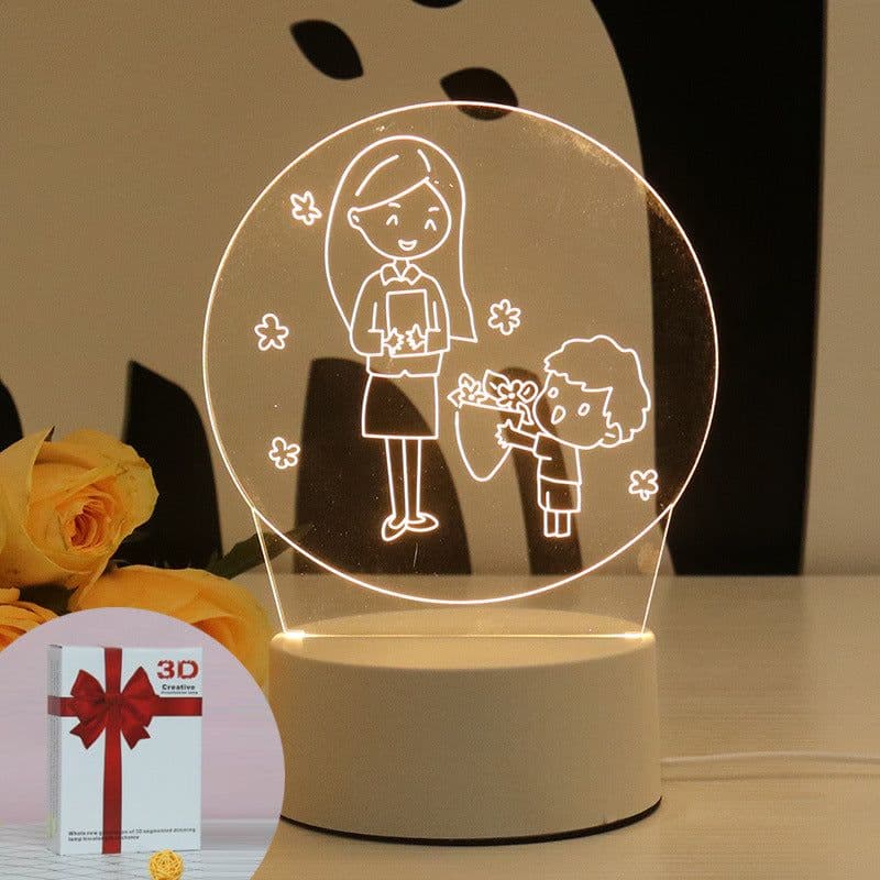image-Christmas 3D Night Light Table Lamp, Kids' Gift, Modern, USB, 135x210mm