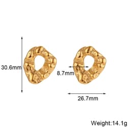 image-Meng JIA Stainless Steel Hoop Earrings - Gold
