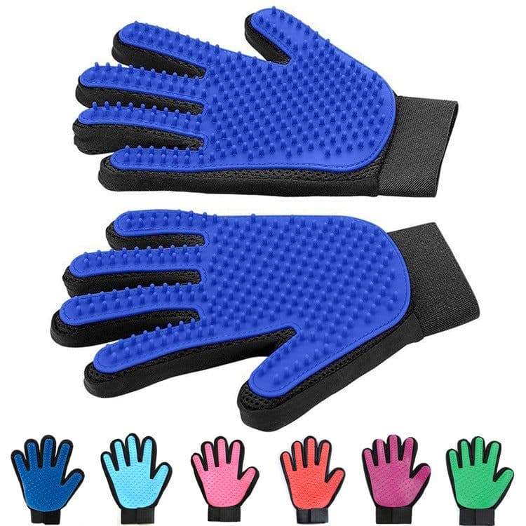image-Silicone Pet Grooming Gloves - Hair Removal Brush