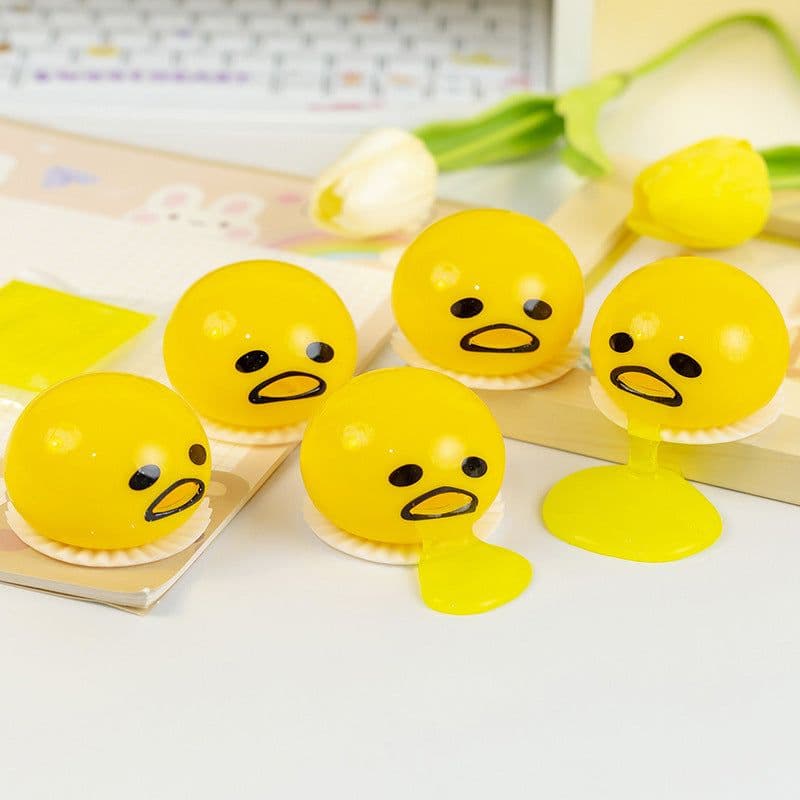 image-Vomiting Egg Yolk Gudetama Squeeze Lazy Egg Popular Toys Weibo Same Style Hot Selling Novel Toys Manufacturer Wholesale
