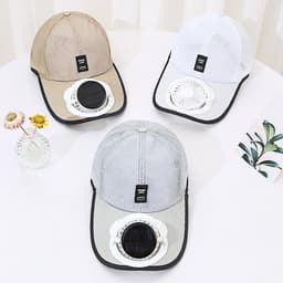 image-Summer Breathable Mesh Hat Solar Fan Sun Protection