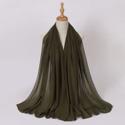 image-Weicai Chiffon Hijab Scarf - Gray Coffee 175x70cm