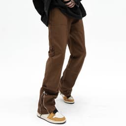 image-Men's Brown Straight Leg Jeans - Fleece Lined 3XL