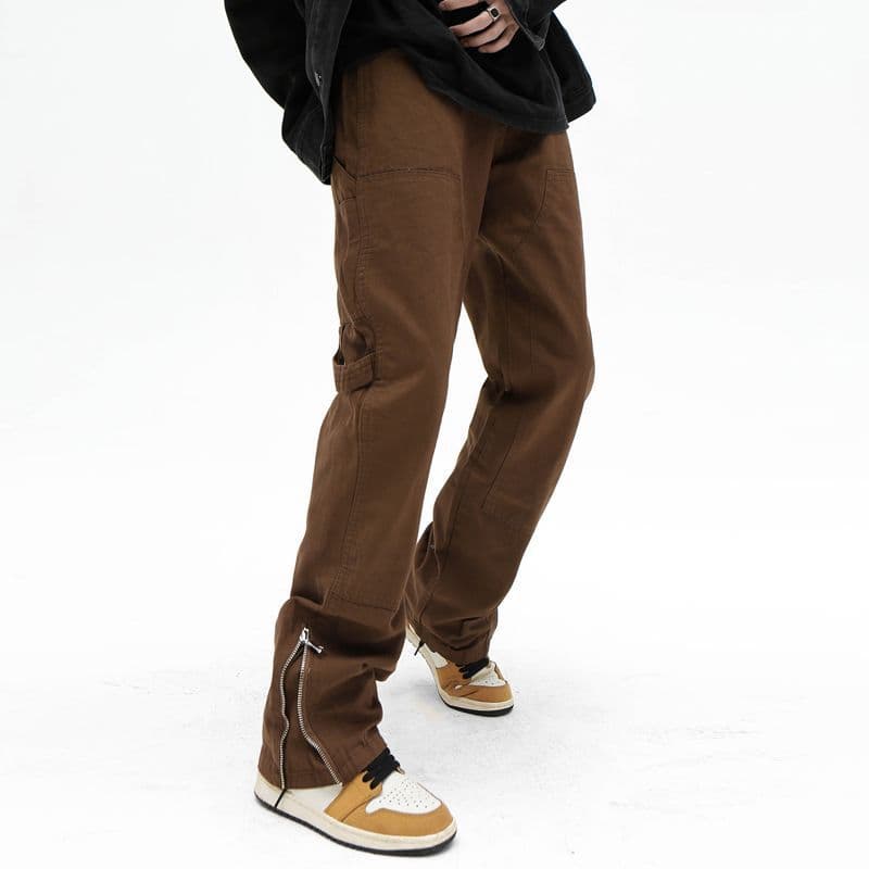 image-Men's Brown Straight Leg Jeans - Fleece Lined 3XL