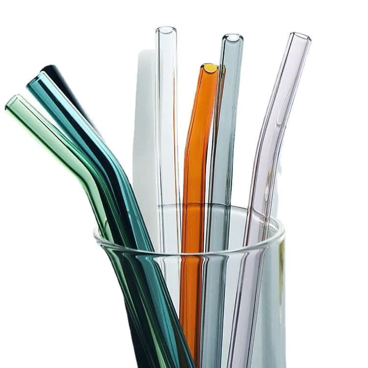 image-High Borosilicate Glass Straws - Heat-Resistant Multi-Color Tubes