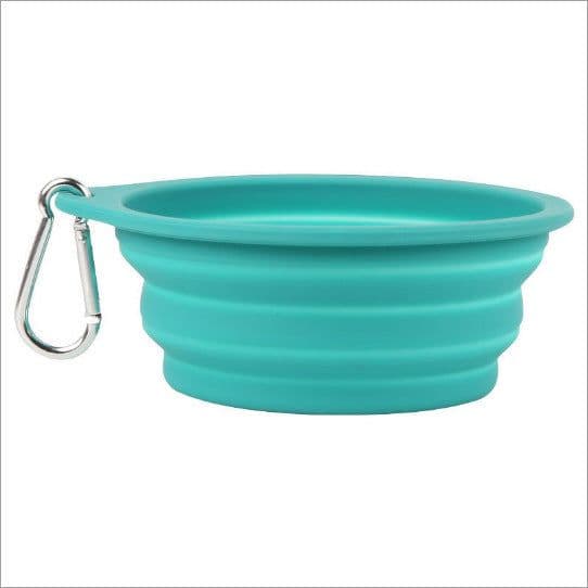 image-Pet Folding Bowl Portable Travel Dog Cat Feeder Silicone Basin (60)