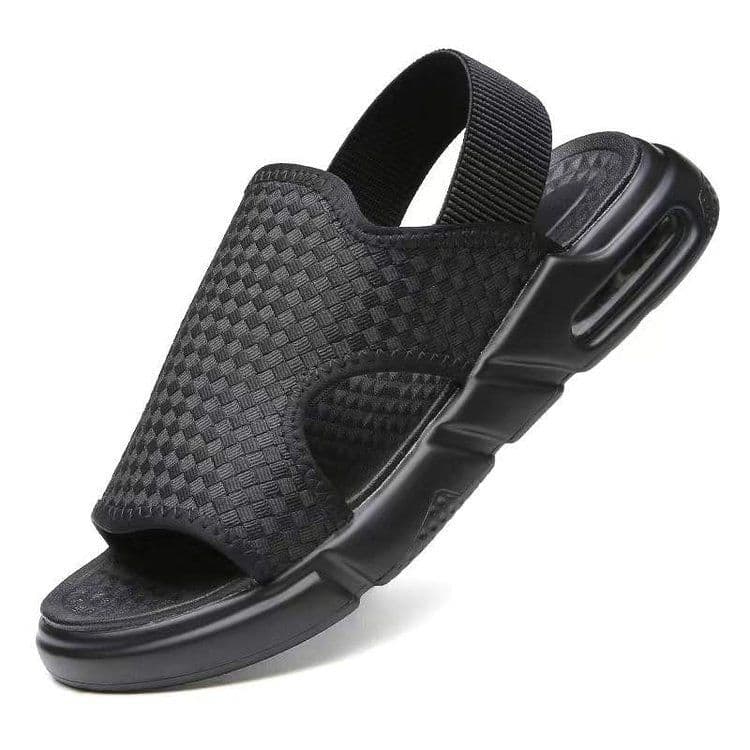 image-Men's Black Sandals Size 48 - Casual Beach Wear