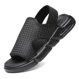 image-Men's 2022 Summer Sandals - Black, Breathable, TPR Sole, Size 48