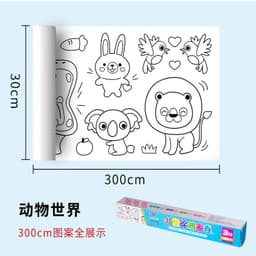 image-Children's Drawing Paper Roll 3m x 30cm Dinosaur Park