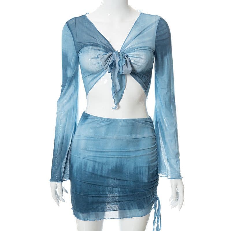 image-R21ST129 Tie-Dye Mesh Skirt - Women's Beach