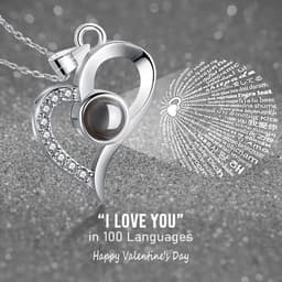 image-BF Heart Pendant Necklace - Rose Gold I Love You