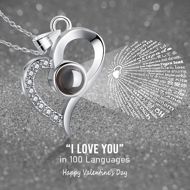 image-BF Heart Pendant Necklace - Rose Gold I Love You