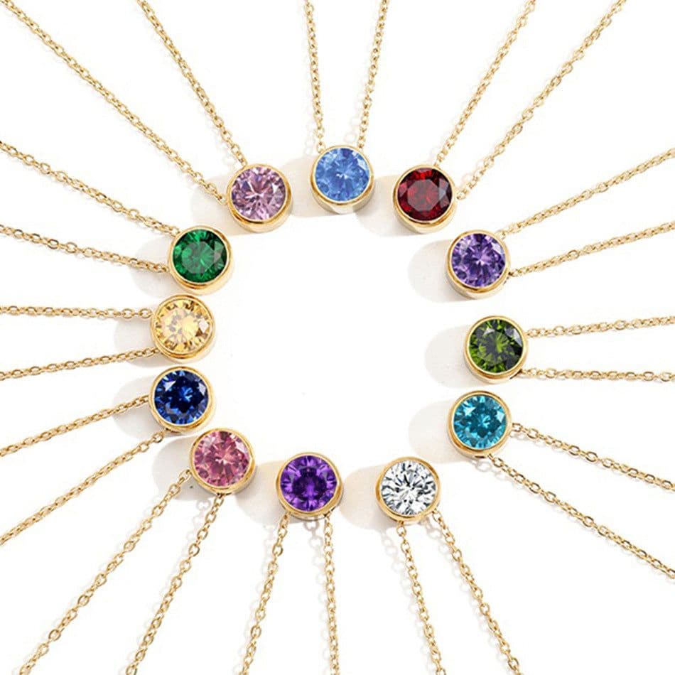 image-JUJIE Rhinestone Necklace - Rose Gold Geometric