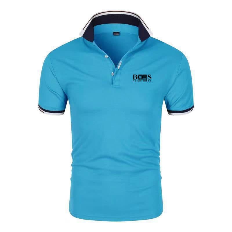 image-Men's & Women's Milk Fiber Polo Shirt, Short Sleeve, 4XL Blue Black