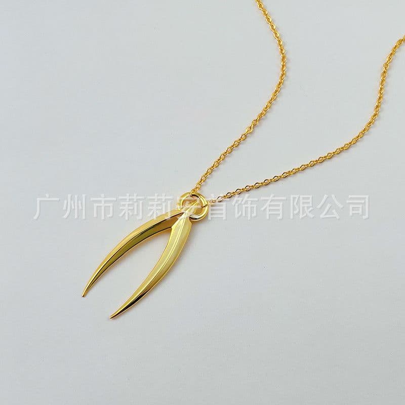 image-18K Gold Plated Geometric Punk Pyramid Pendant - Personalized Necklace