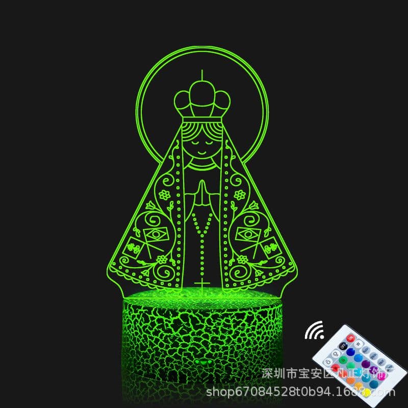 image-Cross-border our lady a pare cida3D night light Colorful bedroom creative LED gift 3D desk lamp