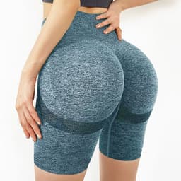 image-TRY TO BN Yoga Shorts - Hemp Blue XL High-Waist