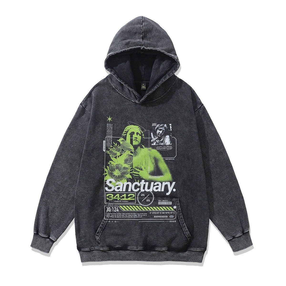 image-Cotton Fleece Hoodie - Kangaroo Pocket Loose Fit XXL