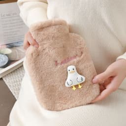 image-Purple Plush Hot Water Bottle 500ML - Removable Cover