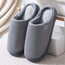 image-Unisex Thick-Soled Winter Cotton Slippers, Green, Size 38-39