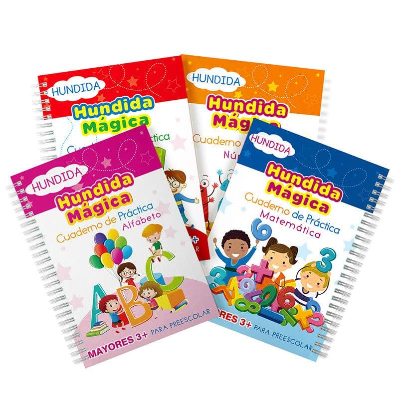 image-Cross-border Spanish version of children's groove calligraphy practice book, pen control training, magic practice copybook and red tracing book